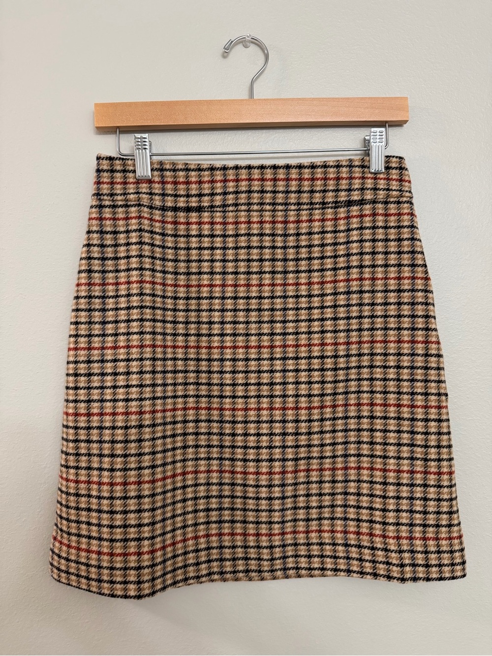 J. Crew Wool Blend Plaid A-Line Skirt